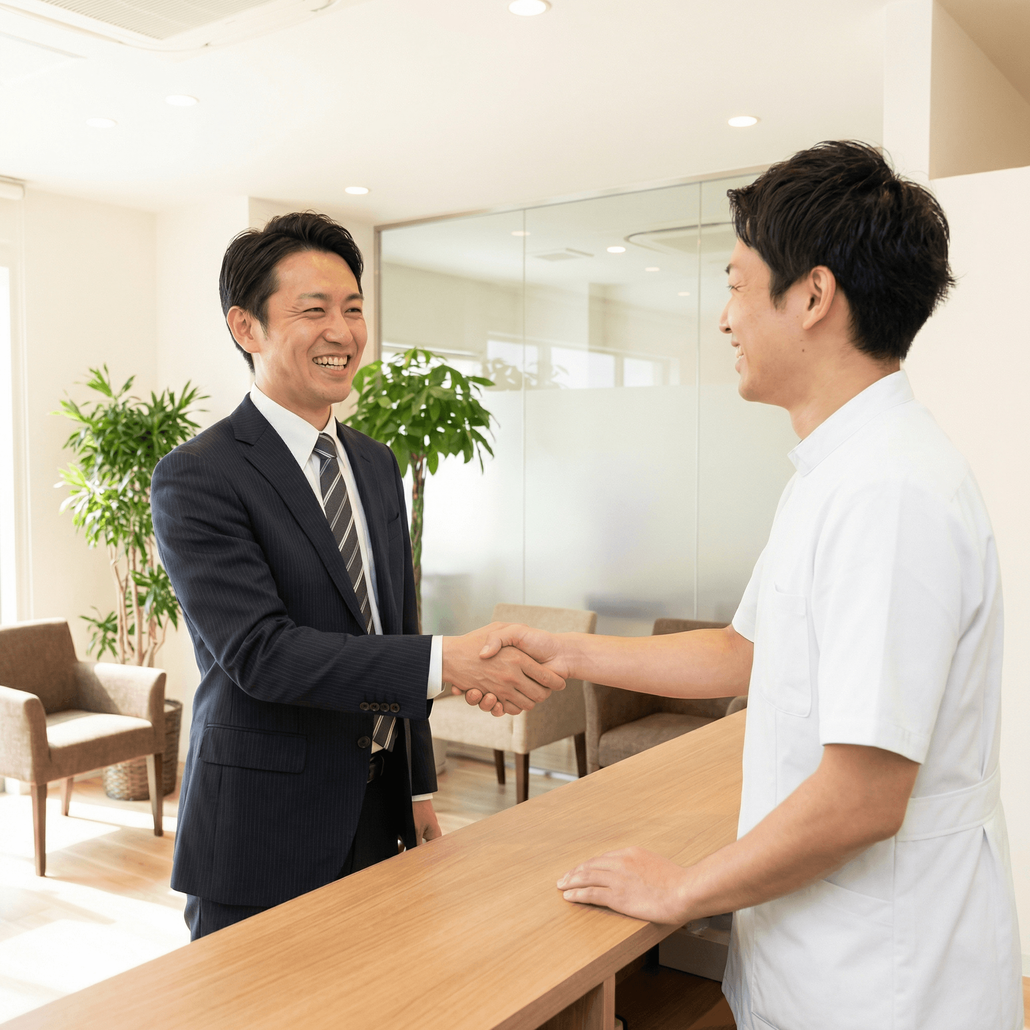 患者様と院長の笑顔